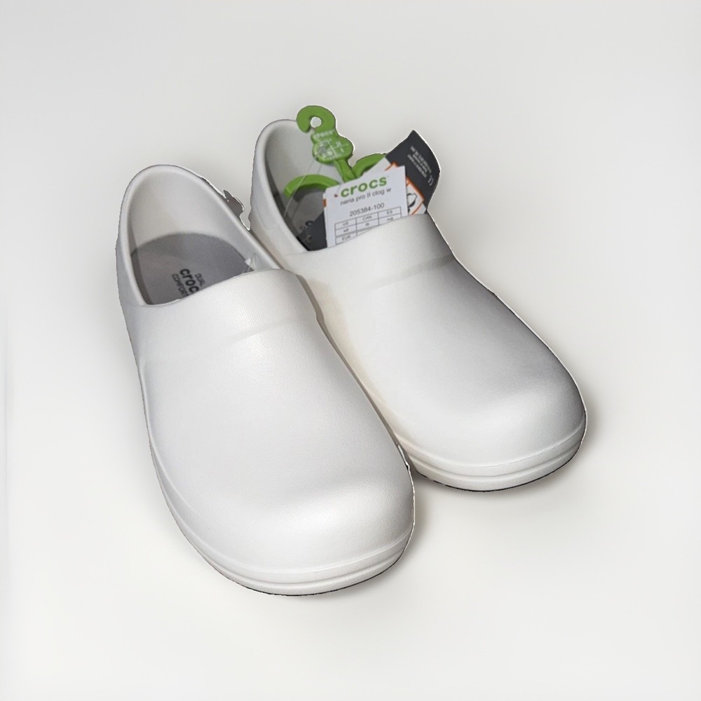 Crocs White Women's Slip Resistant Shoes Neria Pro II Clogs Nurse Work Sz 8 NEW